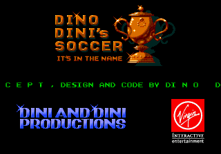 Dino Dini's Soccer (Europe) Title Screen